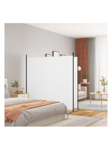Sonata H Параван за стая, 2 панела, бял, 348x180 см, плат