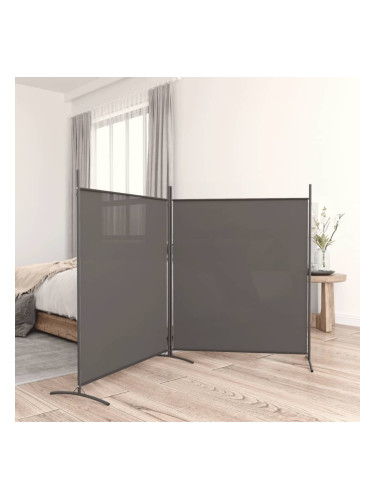 Sonata H Параван за стая, 2 панела, антрацит, 348x180 cм, текстил