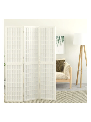 Sonata H Параван за стая, 3 панела, в японски стил, 120x170 cм, бял