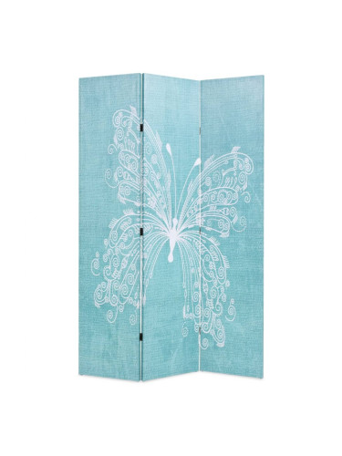 Sonata H Сгъваем параван за стая, 120x170 см, пеперуда, син