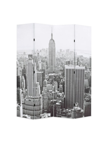 Sonata H Сгъваем параван за стая, 160x170 см, дневен Ню Йорк, черно-бял