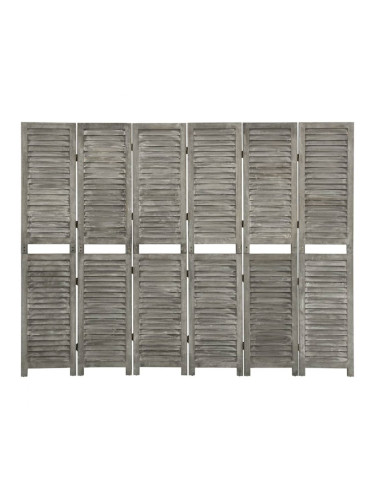 Sonata H Параван за стая, 6 панела, сив, 214x166 cм, дървен масив