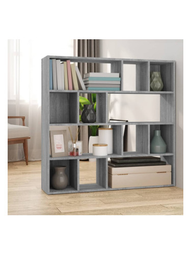 Sonata H Библиотека/разделител за стая, сив сонома, 105x24x102 см