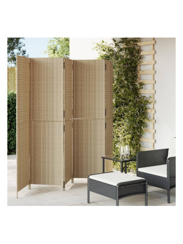 Sonata H Параван за стая, 5 панела, бежов, полиратан