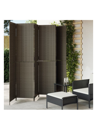 Sonata H Параван за стая, 6 панела, сив, полиратан