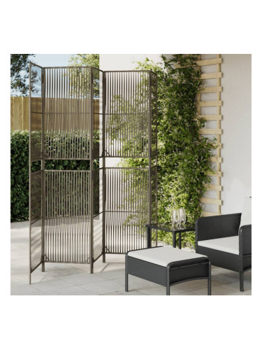 Sonata H Параван за стая, 5 панела, сив, полиратан