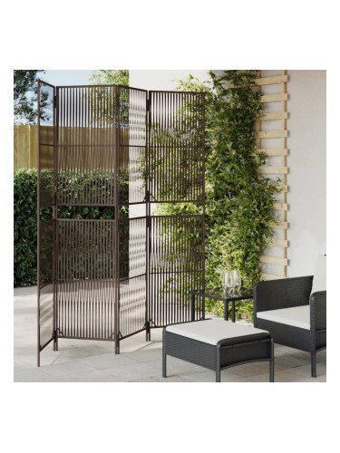 Sonata H Параван за стая, 4 панела, кафяв, полиратан