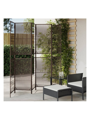 Sonata H Параван за стая, 6 панела, кафяв, полиратан