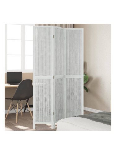 Sonata H Разделител за стая, 3 панела, бял, дърво пауловния масив