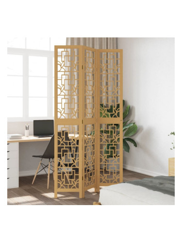 Sonata H Разделител за стая, 3 панела, кафяв, дърво пауловния масив