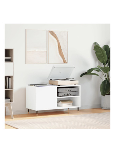 Sonata H Шкаф за грамофонни плочи бял 85x38x48 см инженерно дърво