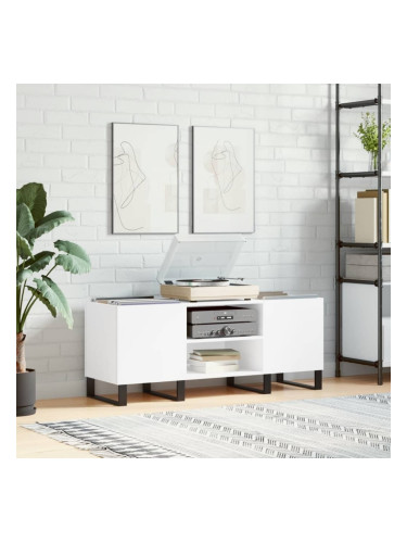 Sonata H Шкаф за грамофонни плочи бял 121x38x48 см инженерно дърво