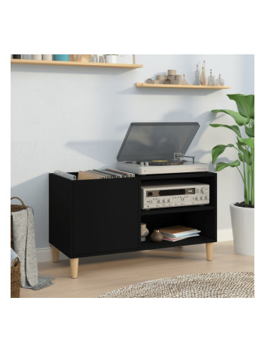 Sonata H Шкаф за грамофонни плочи черен 84,5x38x48 см инженерно дърво
