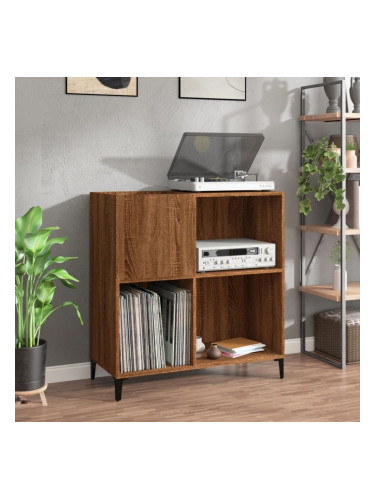 Sonata H Шкаф за винилови плочи кафяв дъб 84,5x38x89 см инженерно дърво