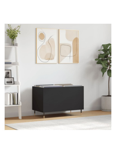 Sonata H Шкаф за грамофонни плочи черен 74,5x38x48 см инженерно дърво