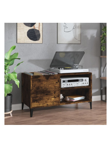 Sonata H Шкаф за винилови плочи опушен дъб 84,5x38x48 см инженерно дърво