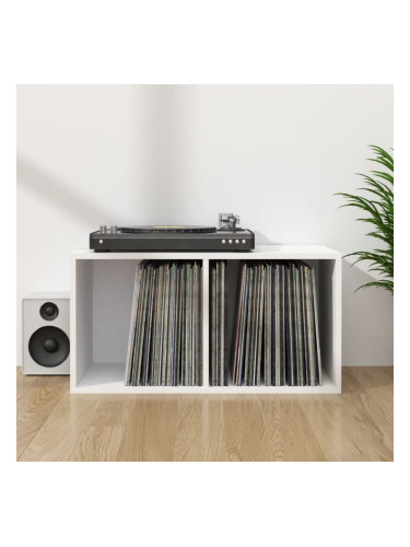 Sonata H Шкаф за винилови плочи, бял, 71x34x36 см, инженерно дърво