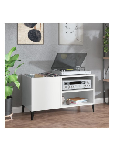 Sonata H Шкаф за винилови плочи бял гланц 84,5x38x48 см инженерно дърво