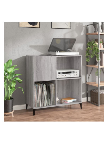 Sonata H Шкаф за винилови плочи сив сонома 84,5x38x89 см инженерно дърво