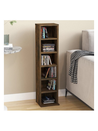 Sonata H Етажерка за дискове, опушен дъб, 21x20x88 см, инженерно дърво