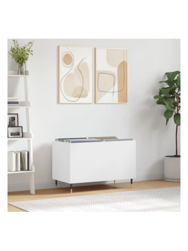 Sonata H Шкаф за грамофонни плочи бял 74,5x38x48 см инженерно дърво