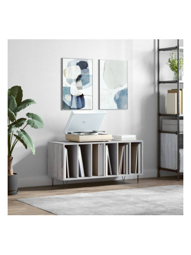 Sonata H Шкаф за винилови плочи сив сонома 100x38x48 см инженерно дърво