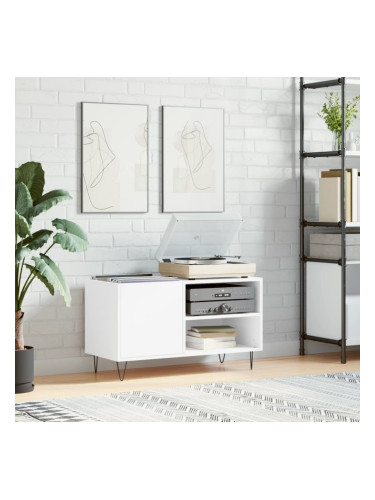 Sonata H Шкаф за грамофонни плочи бял 85x38x48 см инженерно дърво
