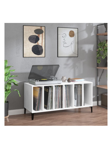 Sonata H Шкаф за грамофонни плочи бял 100x38x48 см инженерно дърво