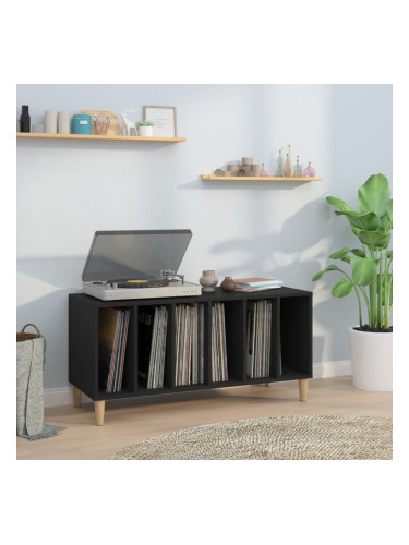 Sonata H Шкаф за грамофонни плочи черен 100x38x48 см инженерно дърво