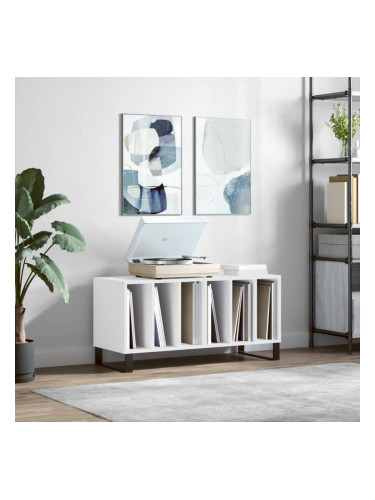 Sonata H Шкаф за грамофонни плочи бял 100x38x48 см инженерно дърво