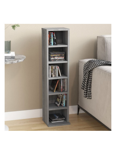 Sonata H Етажерка за дискове, сив сонома, 21x20x88 см, инженерно дърво