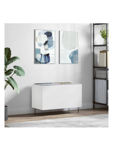 Sonata H Шкаф за грамофонни плочи бял 74,5x38x48 см инженерно дърво