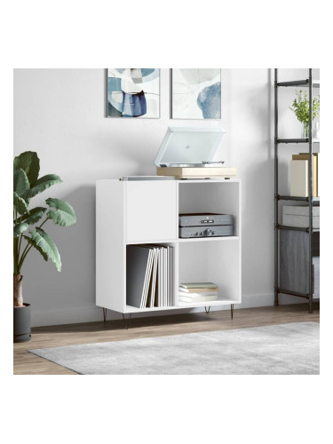 Sonata H Шкаф за грамофонни плочи бял 84,5x38x89 см инженерно дърво