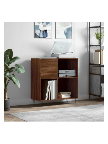Sonata H Шкаф за винилови плочи кафяв дъб 84,5x38x89 см инженерно дърво