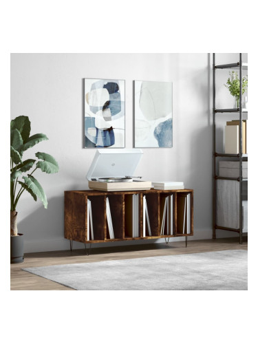 Sonata H Шкаф за винилови плочи опушен дъб 100x38x48 см инженерно дърво