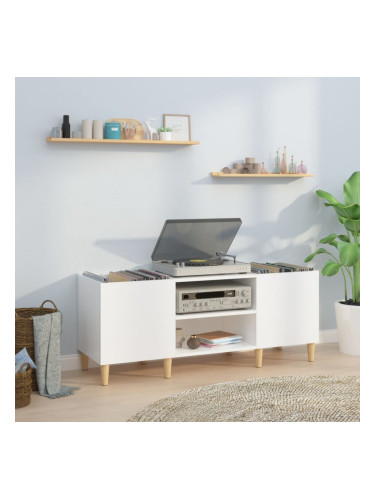 Sonata H Шкаф за грамофонни плочи бял гланц 121x38x48 см инженерно дърво