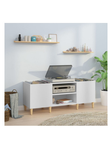 Sonata H Шкаф за грамофонни плочи бял 121x38x48 см инженерно дърво