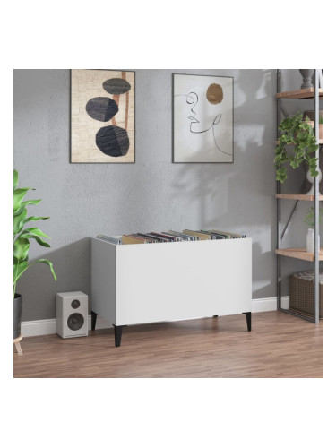 Sonata H Шкаф за грамофонни плочи бял 74,5x38x48 см инженерно дърво