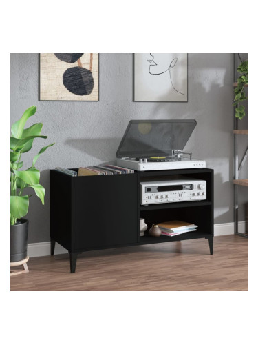 Sonata H Шкаф за грамофонни плочи черен 84,5x38x48 см инженерно дърво