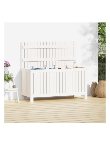 Sonata H Градинска кутия за съхранение, бяла, 115x49x60 см, бор масив