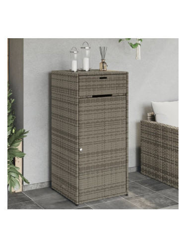 Sonata H Градински шкаф за съхранение, сив, 55x55x111 см, полиратан