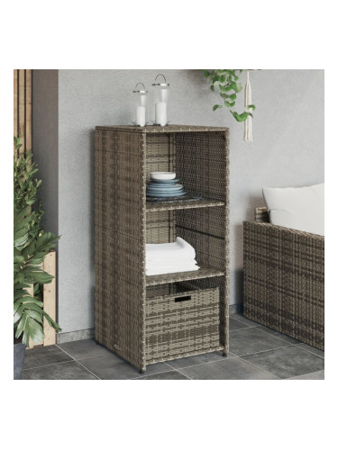 Sonata H Градински шкаф за съхранение, сив, 50x55x115 см, полиратан