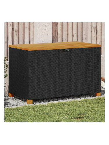 Sonata H Градинска кутия за съхранение черна 110x55x63см PE ратан акация