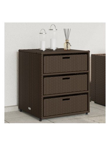 Sonata H Градински шкаф за съхранение, кафяв, 55x59x69 см, полиратан