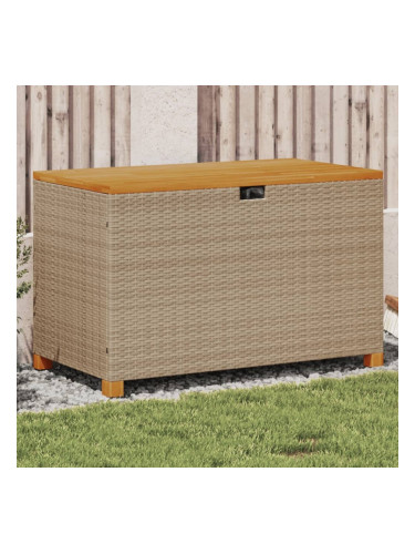 Sonata H Градинска кутия за съхранение бежов 110x55x63см PE ратан акация