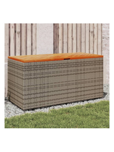 Sonata H Градинска кутия за съхранение сив 110x50x54 см PE ратан акация