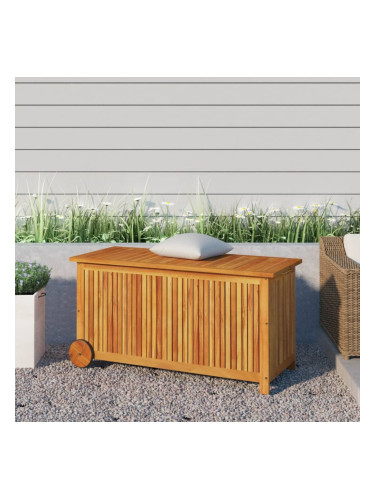 Sonata H Градинска кутия за съхранение с колела 113x50x58см акация масив