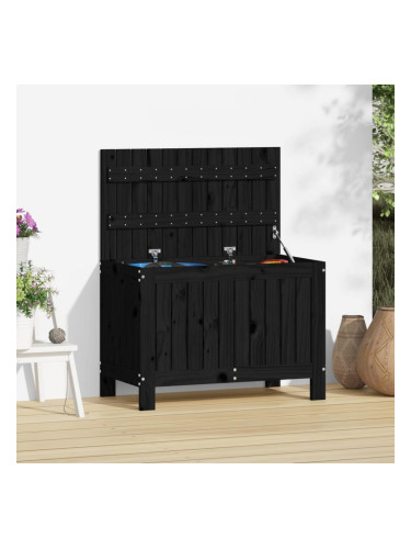Sonata H Кутия за съхранение, черна, 76x42,5x54 см, борово дърво масив