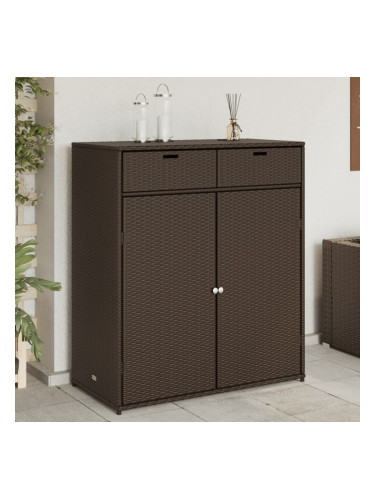 Sonata H Градински шкаф за съхранение, кафяв, 105x55x113 см, полиратан