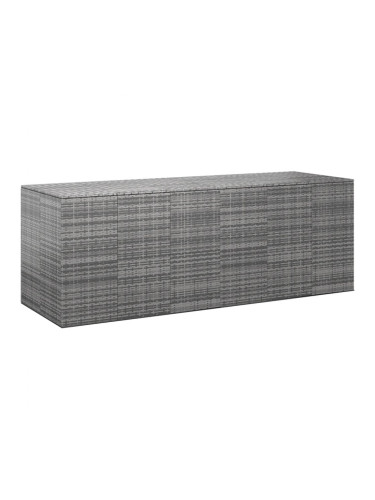 Sonata H Кутия за градински възглавници PE Ратан 291x100,5x104 см сива